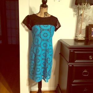 Maggy London blue and black dress